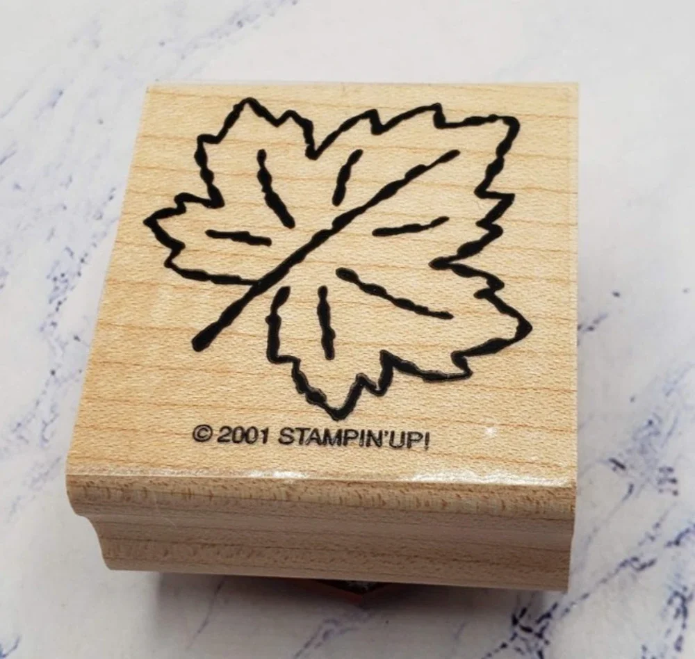Stampin' Up! Autumn Maple Leaf Wood Mounted Rubber Stamp